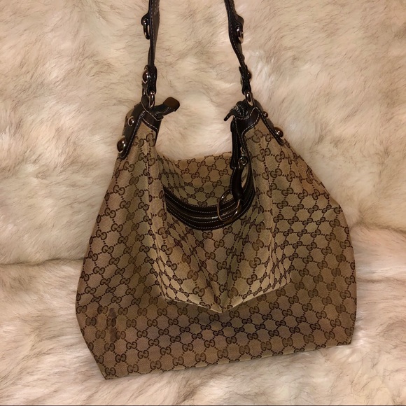GUCCI Large Monogram Canvas Hobo Bag - Picture 2 of 8